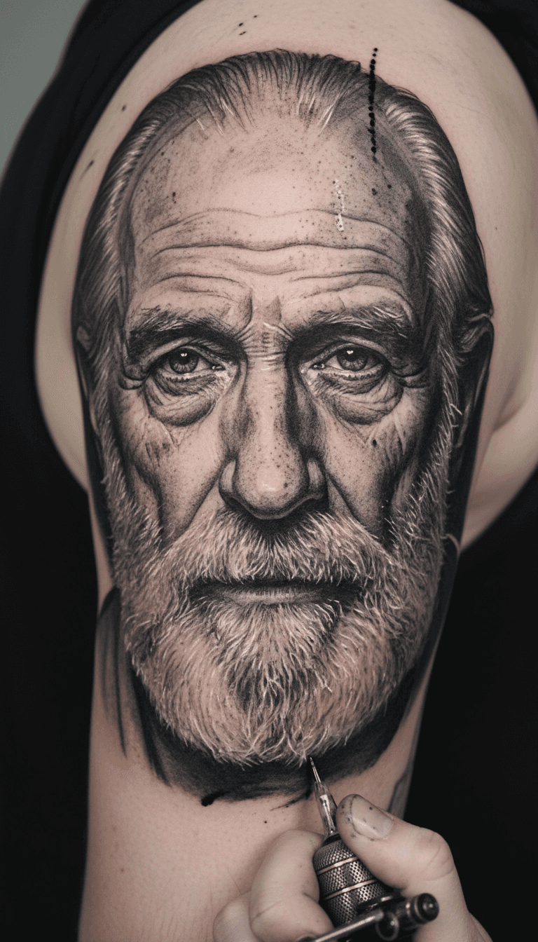 Completed portrait tattoo design