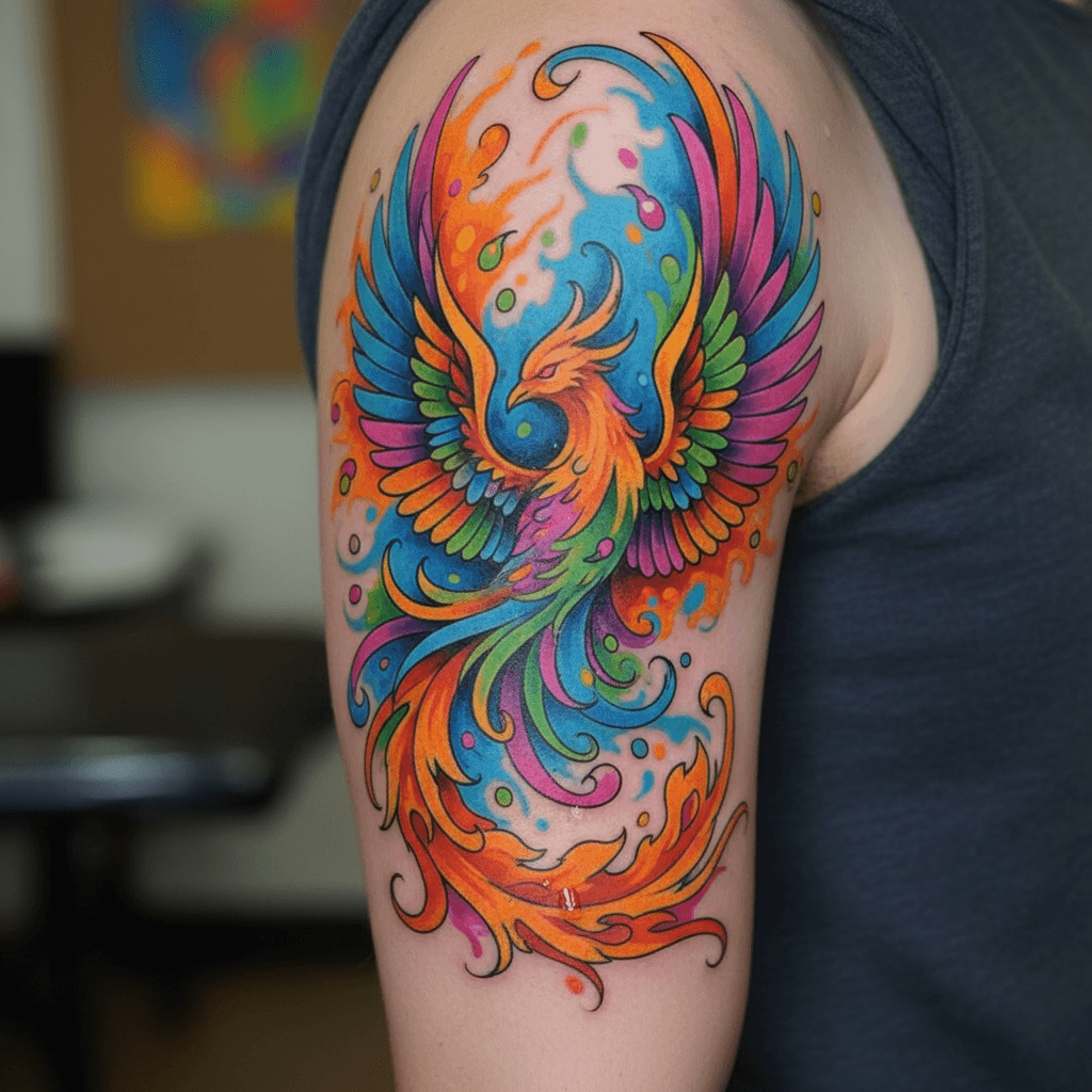 Vibrant color tattoo artwork